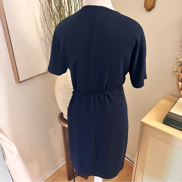 ARITZIA BABATON Navy Wallace Dress Wrap Size Small Chiffon Flowy - Picture 5 of 9